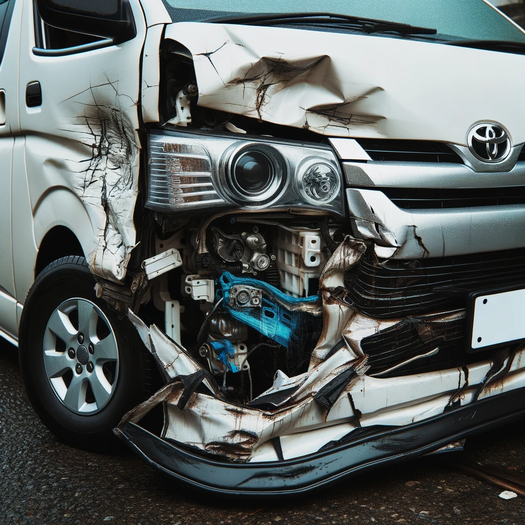 Damaged Toyota Hiace